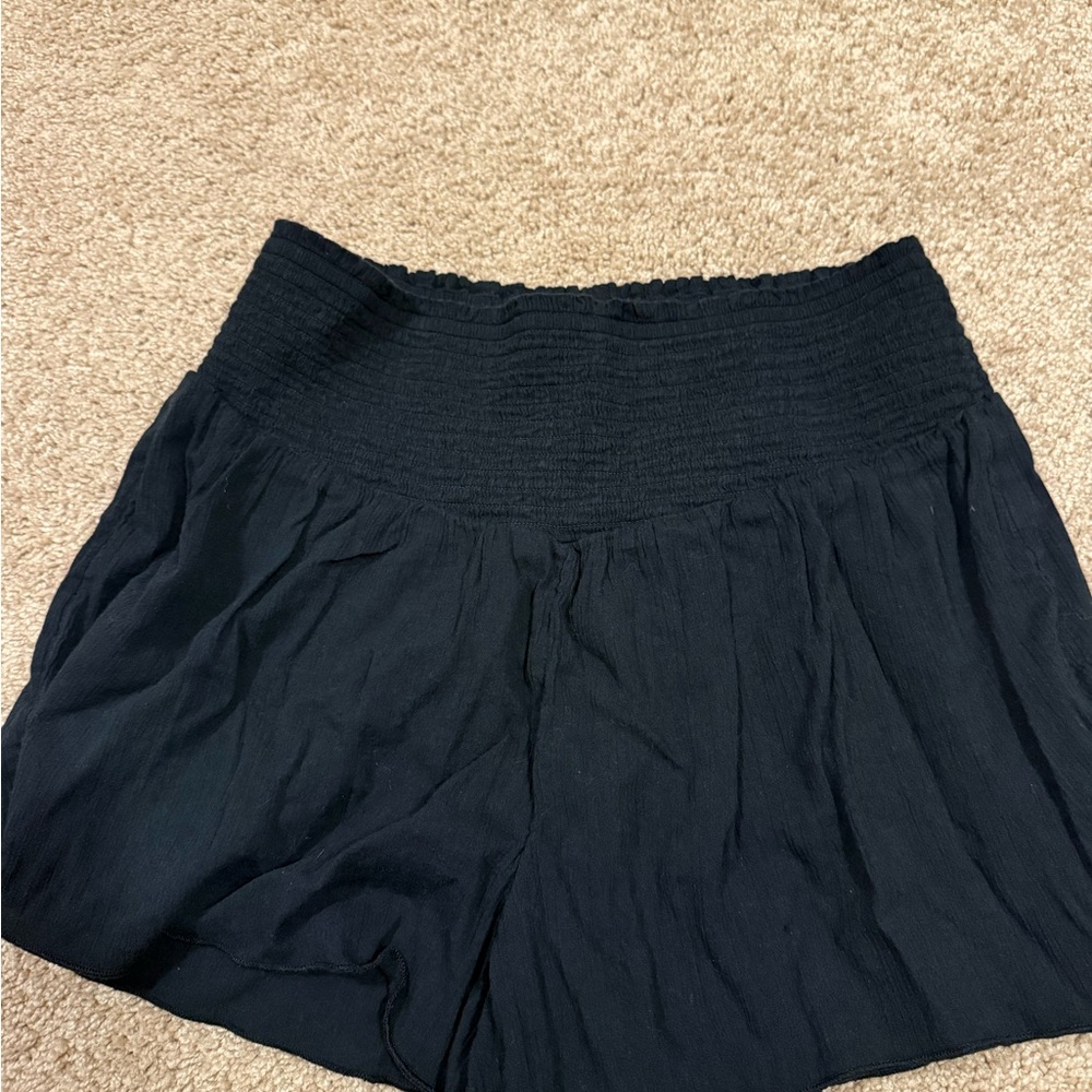 aerie Dark Gray Elastic Smocked Waist Shorts